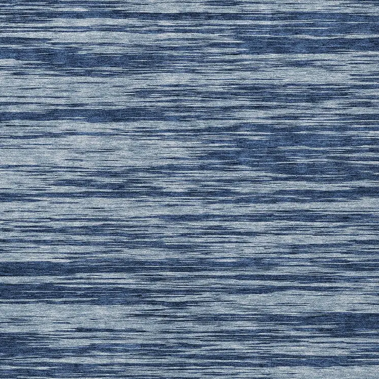 5' X 8' Blue And Navy Blue Abstract Washable Indoor Outdoor Area Rug