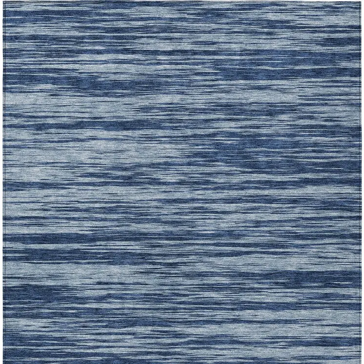 10' X 14' Blue And Navy Blue Abstract Washable Indoor Outdoor Area Rug
