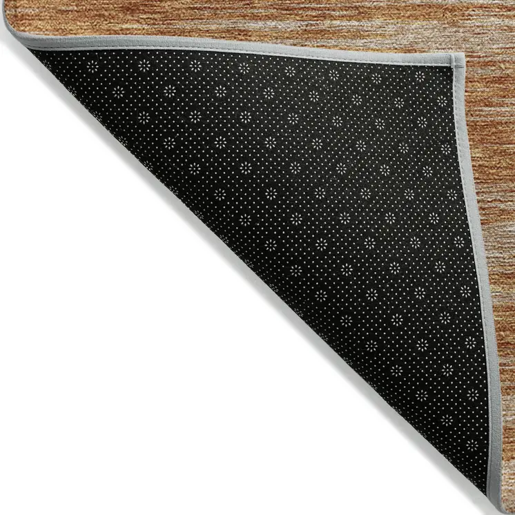 5' X 8' Copper And Rust Abstract Washable Indoor Outdoor Area Rug