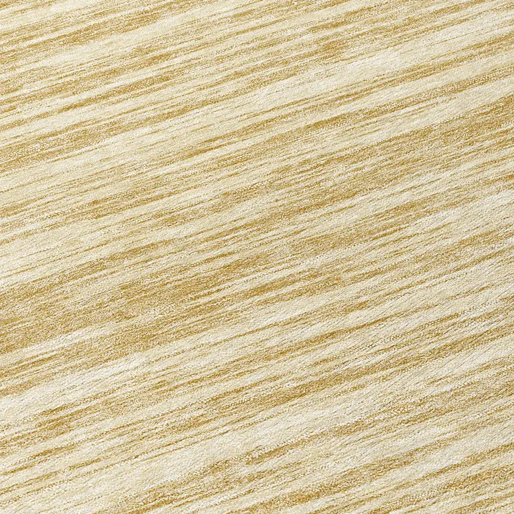 8' Gold And Ivory Round Abstract Washable Indoor Outdoor Area Rug
