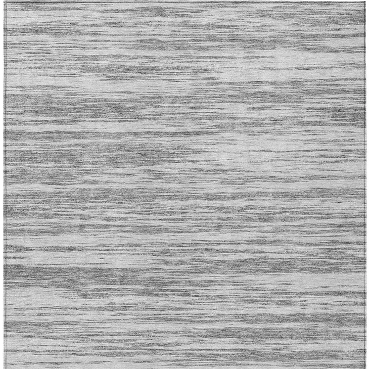 9' X 12' Gray And Ivory Abstract Washable Indoor Outdoor Area Rug