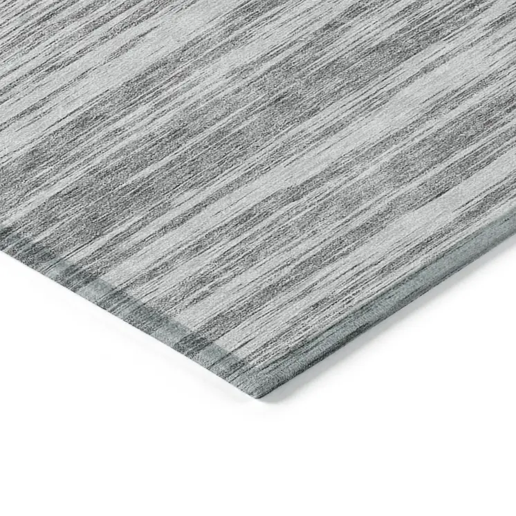 10' X 14' Gray And Ivory Abstract Washable Indoor Outdoor Area Rug
