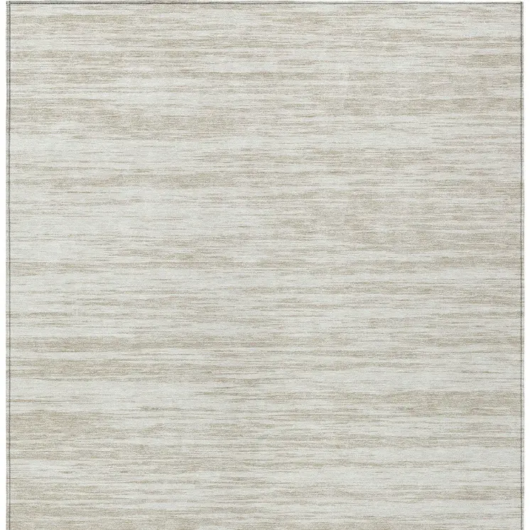 3' X 5' Ivory And Beige Abstract Washable Indoor Outdoor Area Rug