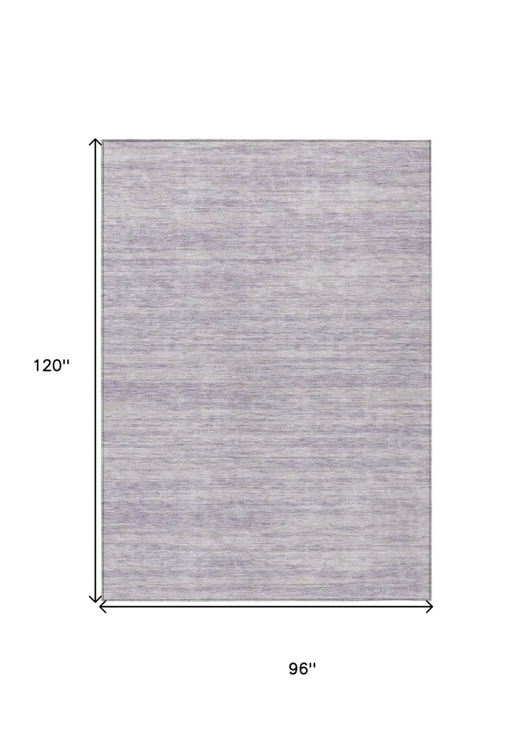 8' X 10' Lavender And Lilac Abstract Washable Indoor Outdoor Area Rug