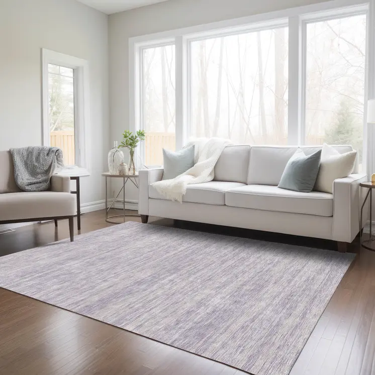 10' X 14' Lavender And Lilac Abstract Washable Indoor Outdoor Area Rug