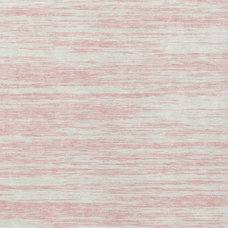 3' X 5' Pink And Ivory Abstract Washable Indoor Outdoor Area Rug