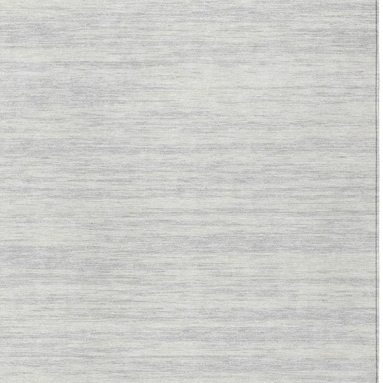 3' X 5' Silver And Ivory Abstract Washable Indoor Outdoor Area Rug