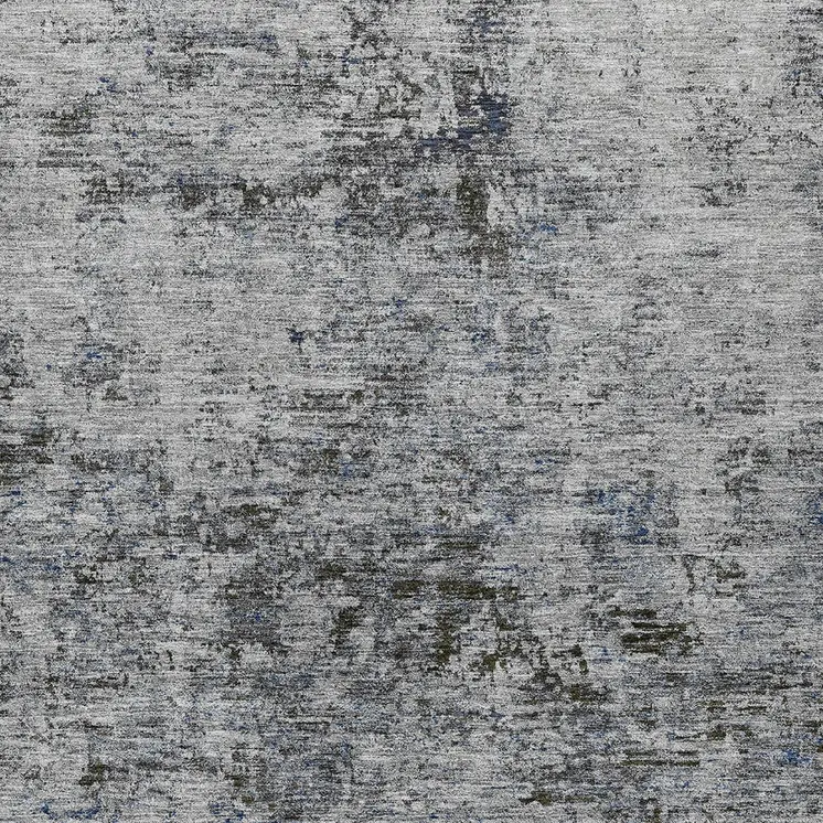 9' X 12' Gray And Silver Abstract Washable Indoor Outdoor Area Rug