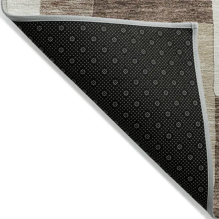 9' X 12' Brown Ivory And Taupe Geometric Washable Indoor Outdoor Area Rug