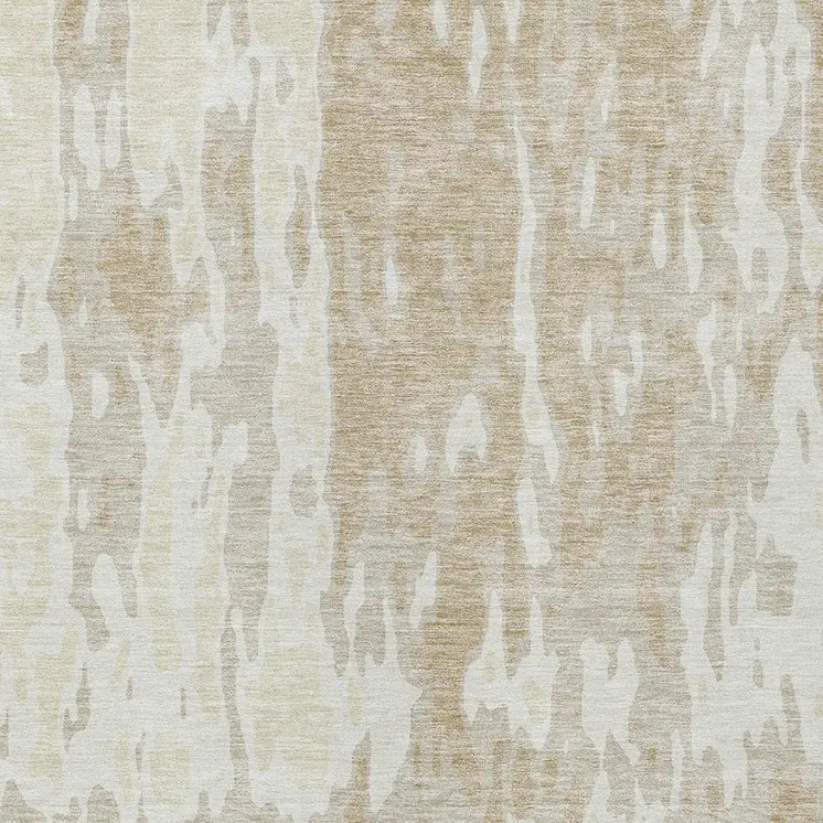 5' X 8' Beige And Ivory Abstract Washable Indoor Outdoor Area Rug