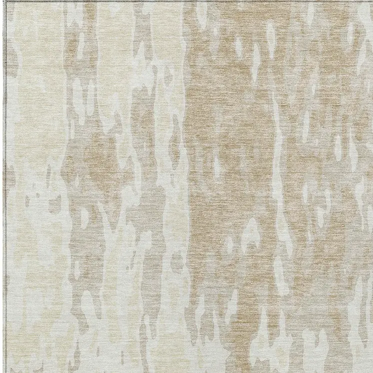 8' X 10' Beige And Ivory Abstract Washable Indoor Outdoor Area Rug