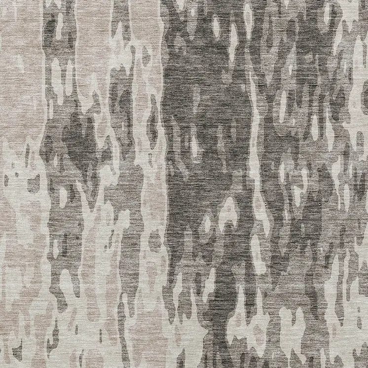 9' X 12' Taupe And Ivory Abstract Washable Indoor Outdoor Area Rug