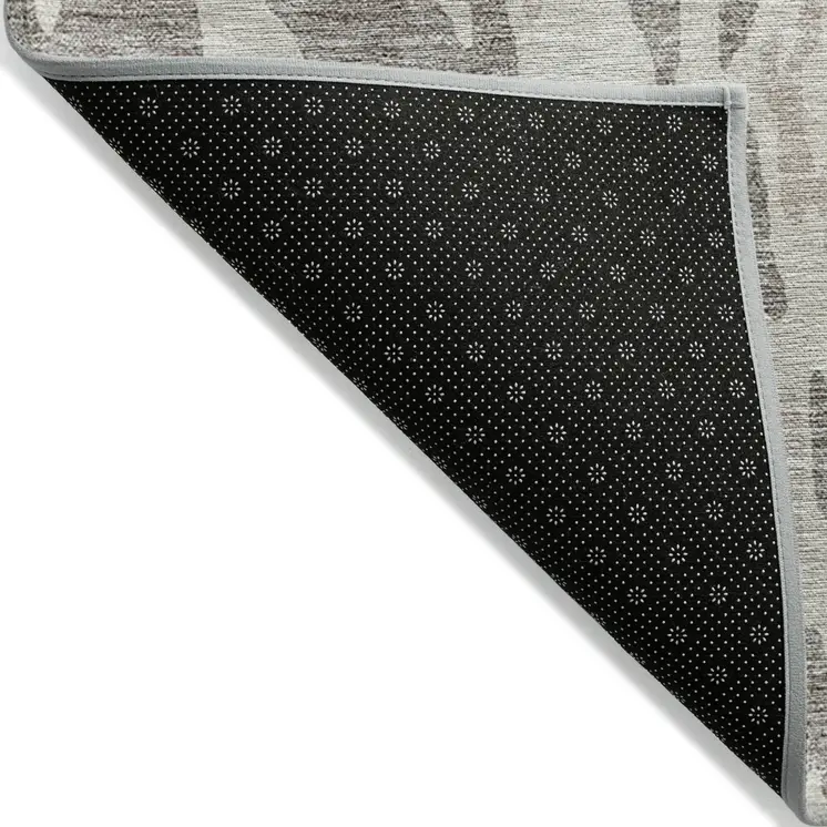 10' X 14' Taupe And Ivory Abstract Washable Indoor Outdoor Area Rug