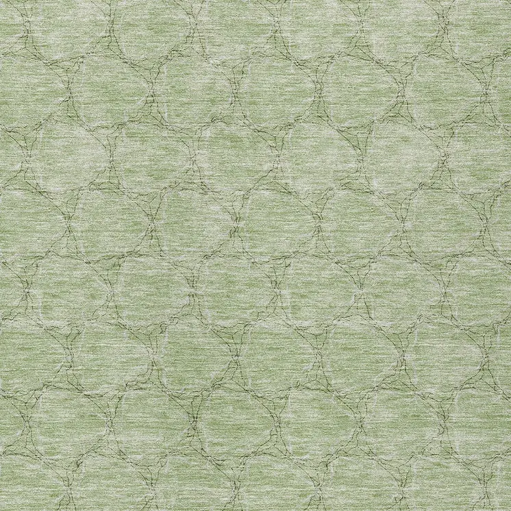 5' X 8' Sage And Ivory Geometric Washable Indoor Outdoor Area Rug