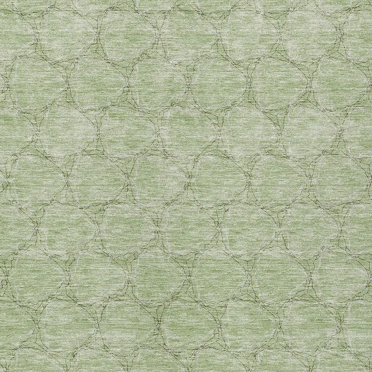 8' X 10' Sage And Ivory Geometric Washable Indoor Outdoor Area Rug
