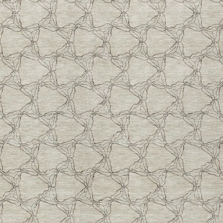 8' X 10' Beige And Taupe Geometric Washable Indoor Outdoor Area Rug