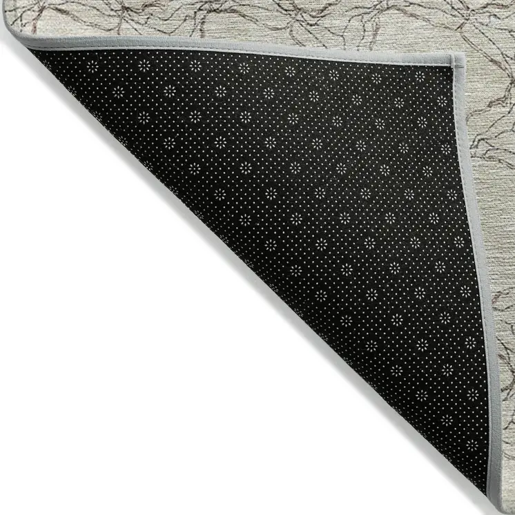 9' X 12' Beige And Taupe Geometric Washable Indoor Outdoor Area Rug