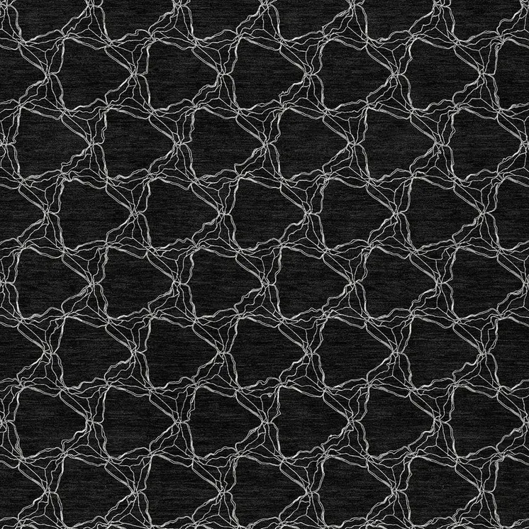 8' X 10' Black And White Geometric Washable Indoor Outdoor Area Rug