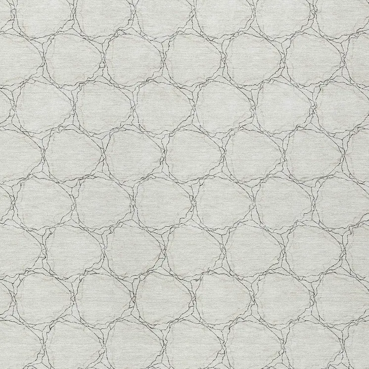 3' X 5' Ivory And Black Geometric Washable Indoor Outdoor Area Rug