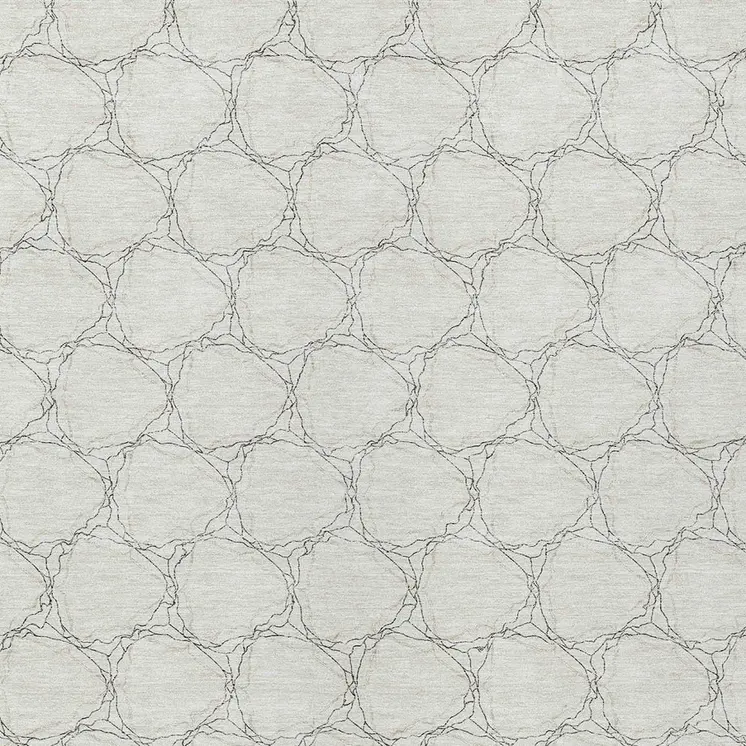 5' X 8' Ivory And Black Geometric Washable Indoor Outdoor Area Rug