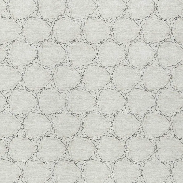 9' X 12' Ivory And Black Geometric Washable Indoor Outdoor Area Rug