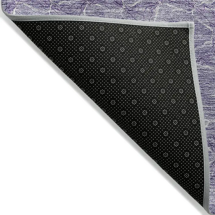 8' X 10' Lavender And Ivory Geometric Washable Indoor Outdoor Area Rug