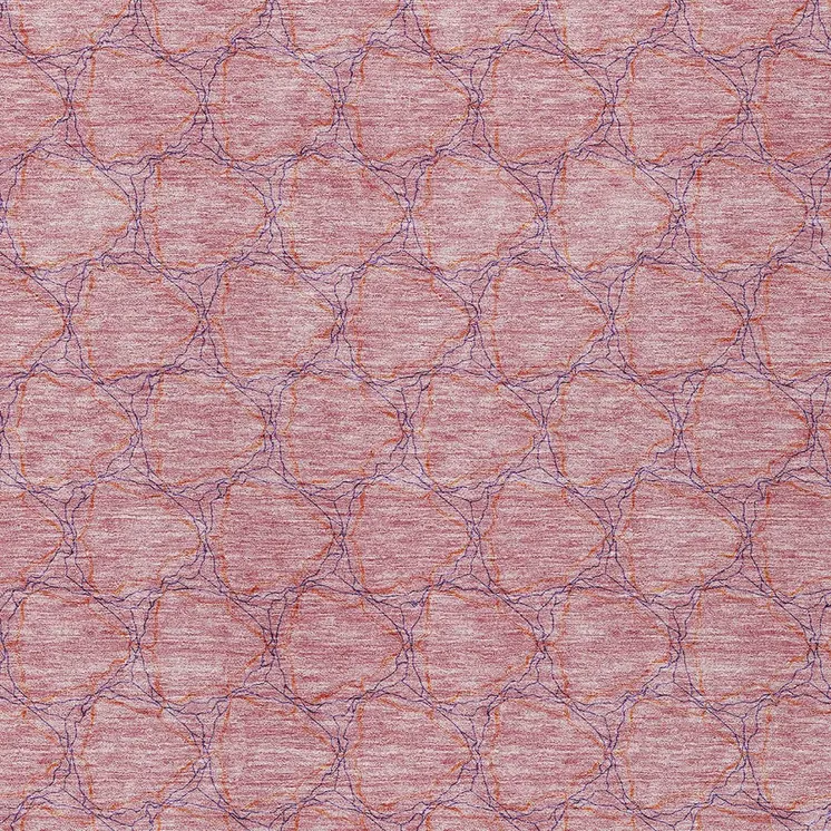 3' X 5' Pink And Purple Geometric Washable Indoor Outdoor Area Rug
