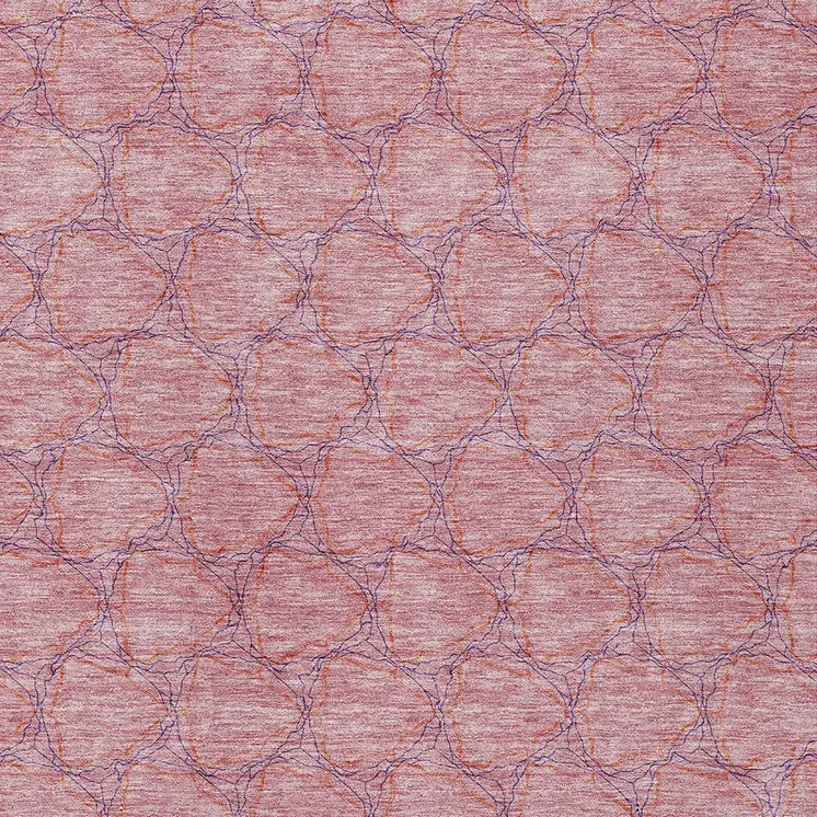8' X 10' Pink And Purple Geometric Washable Indoor Outdoor Area Rug