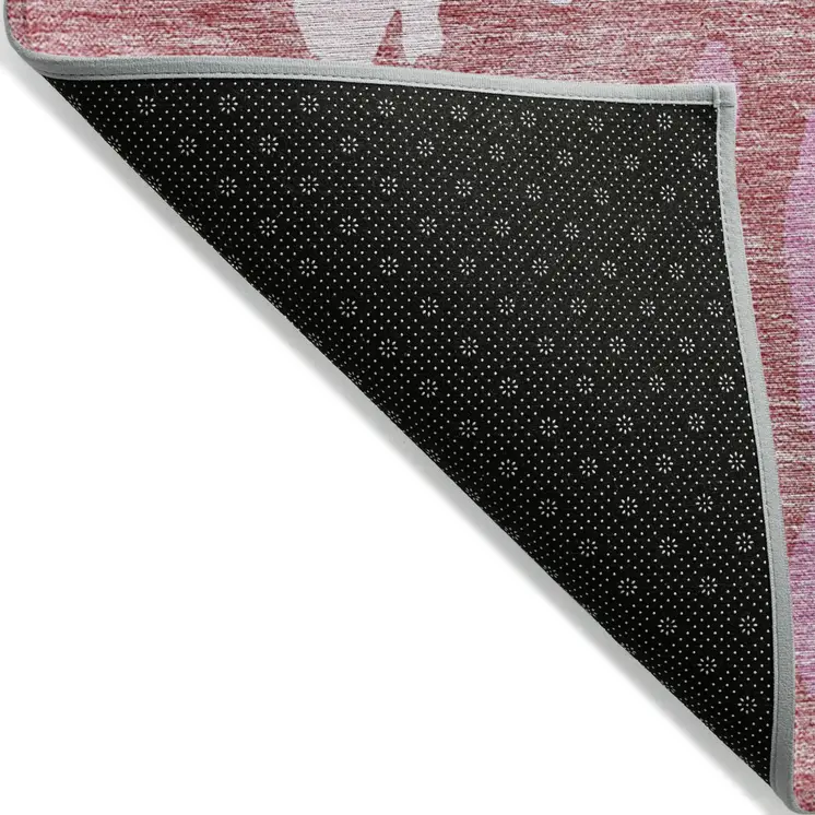 8' X 10' Blush And Pink Abstract Washable Indoor Outdoor Area Rug