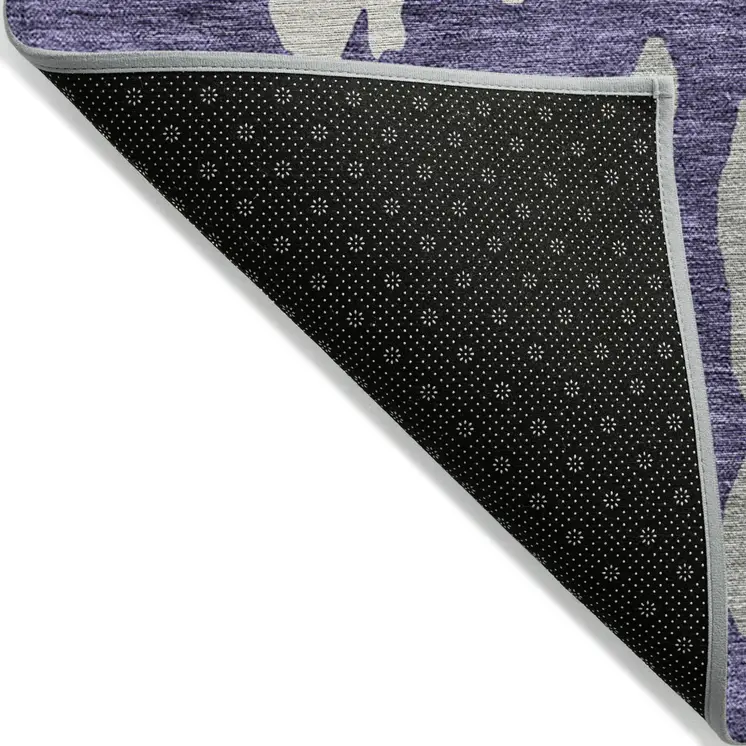 10' X 14' Purple And Ivory Abstract Washable Indoor Outdoor Area Rug