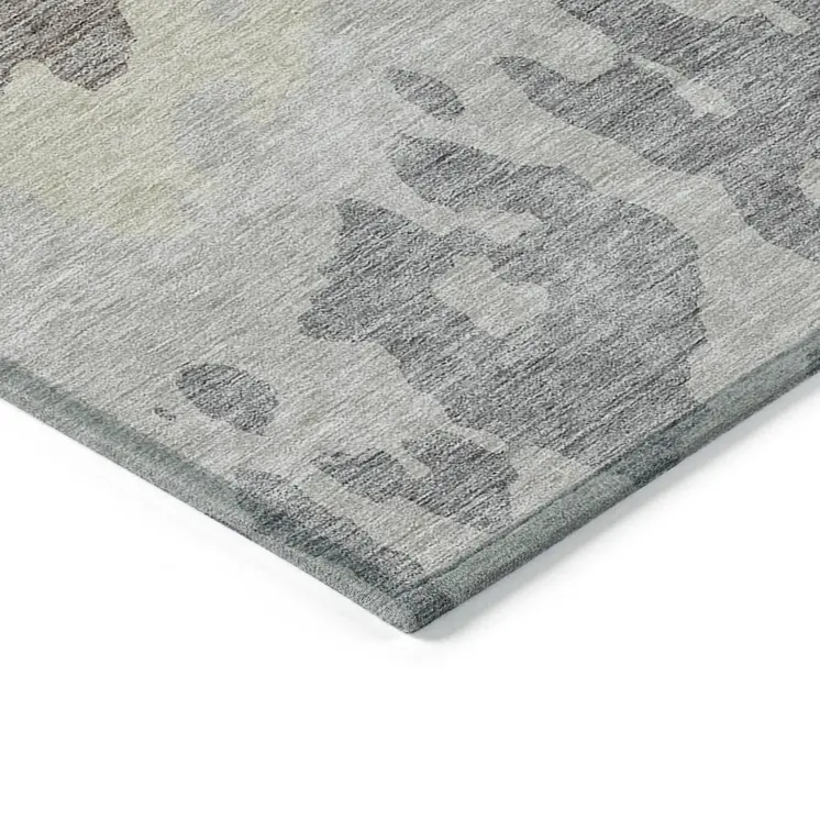 8' X 10' Taupe And Beige Abstract Washable Indoor Outdoor Area Rug