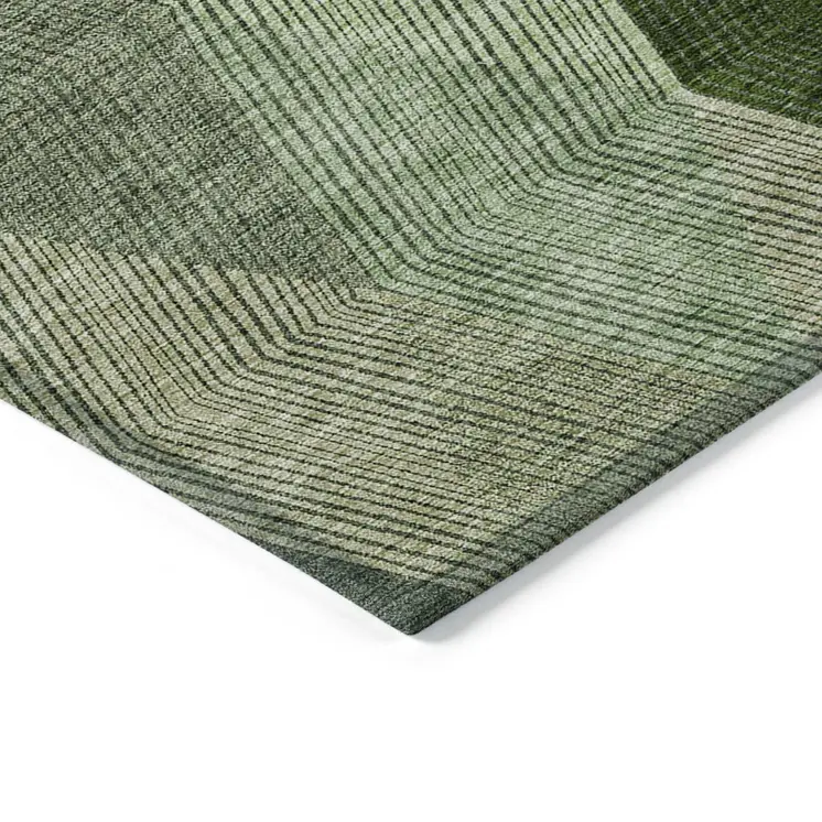 5' X 8' Green Mint Green And Sage Argyle Washable Indoor Outdoor Area Rug