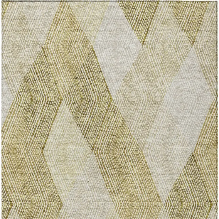 3' X 5' Ivory Wheat And Beige Argyle Washable Indoor Outdoor Area Rug