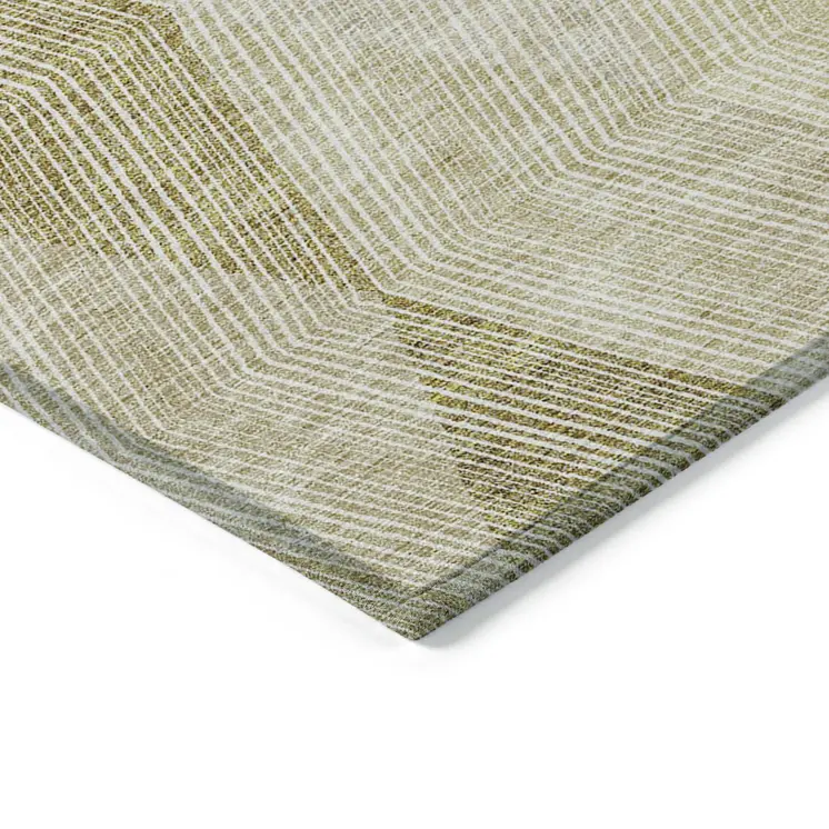 9' X 12' Ivory Wheat And Beige Argyle Washable Indoor Outdoor Area Rug