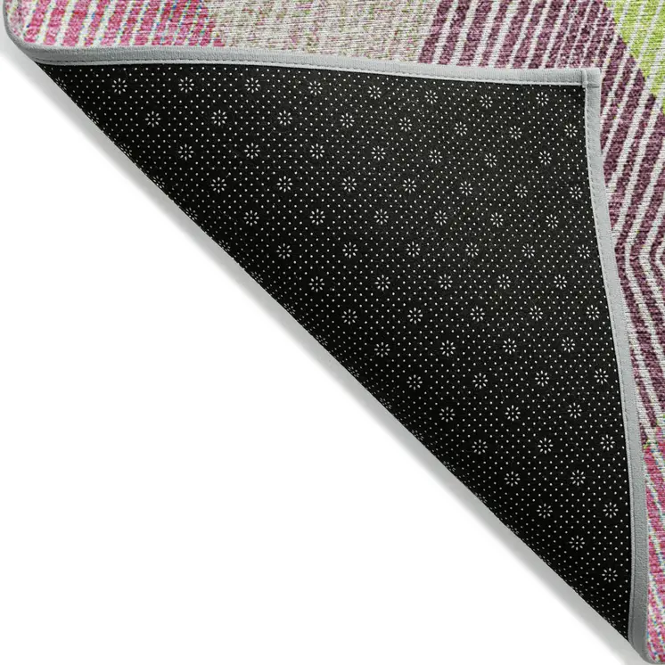 5' X 8' Pink Blue And Mint Green Argyle Washable Indoor Outdoor Area Rug