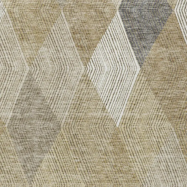 3' X 5' Wheat Taupe And Ivory Argyle Washable Indoor Outdoor Area Rug
