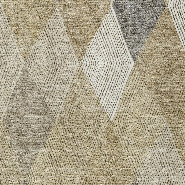 5' X 8' Wheat Taupe And Ivory Argyle Washable Indoor Outdoor Area Rug
