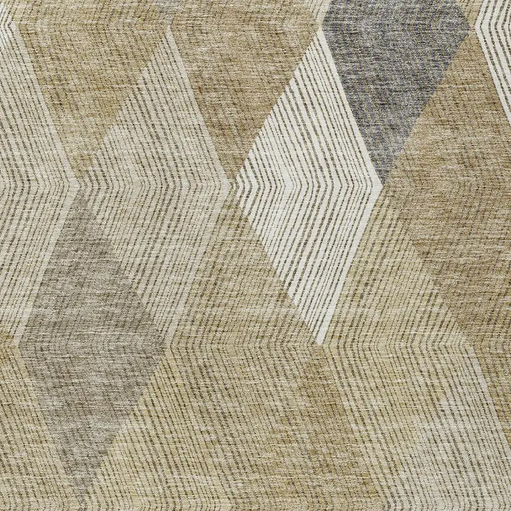 9' X 12' Wheat Taupe And Ivory Argyle Washable Indoor Outdoor Area Rug