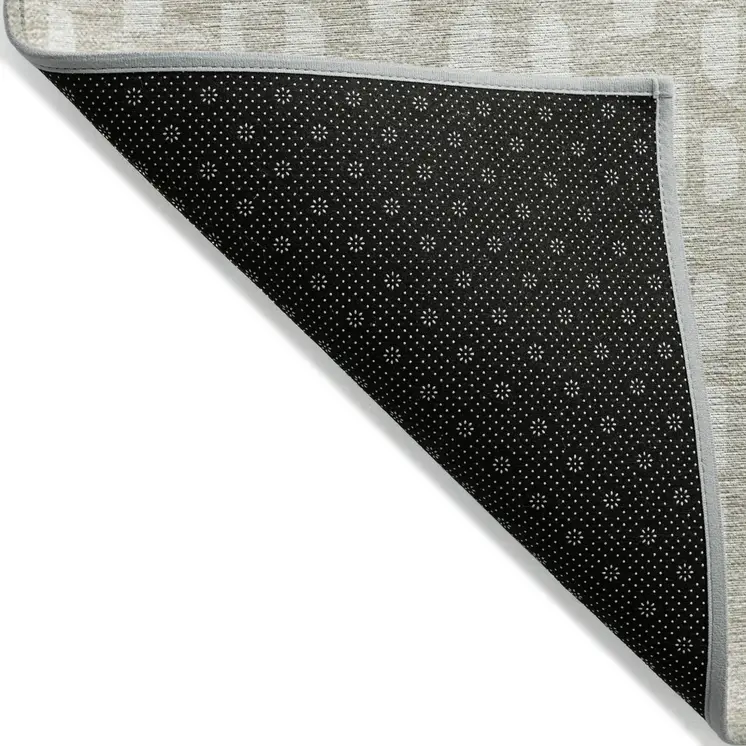 5' X 8' Beige And Ivory Geometric Washable Indoor Outdoor Area Rug