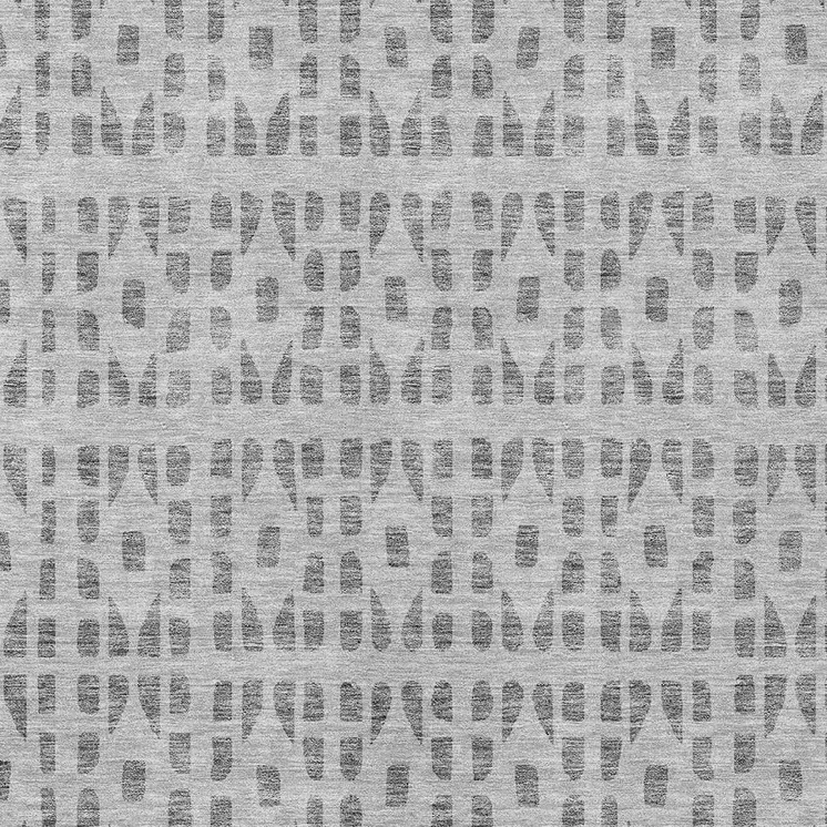 3' X 5' Gray And Ivory Geometric Washable Indoor Outdoor Area Rug