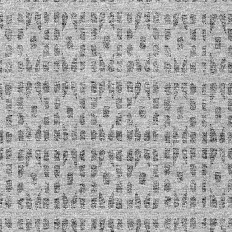 8' X 10' Gray And Ivory Geometric Washable Indoor Outdoor Area Rug