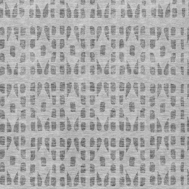 9' X 12' Gray And Ivory Geometric Washable Indoor Outdoor Area Rug