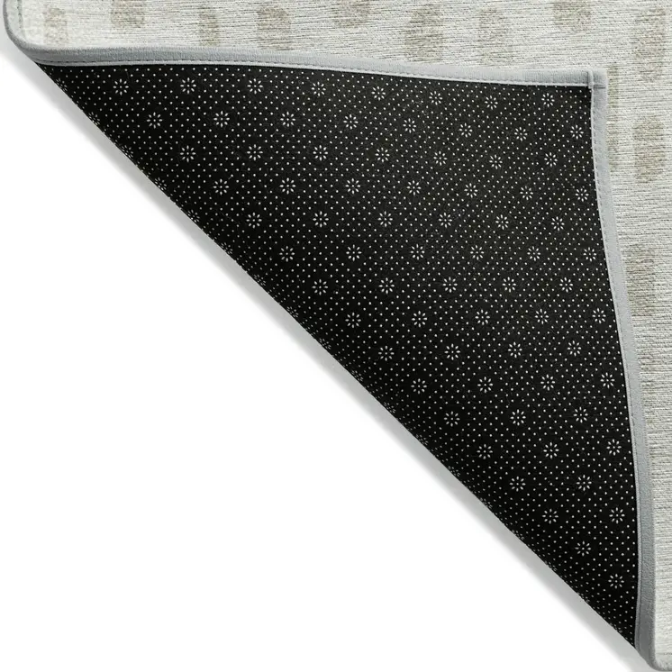 9' X 12' Ivory And Beige Geometric Washable Indoor Outdoor Area Rug