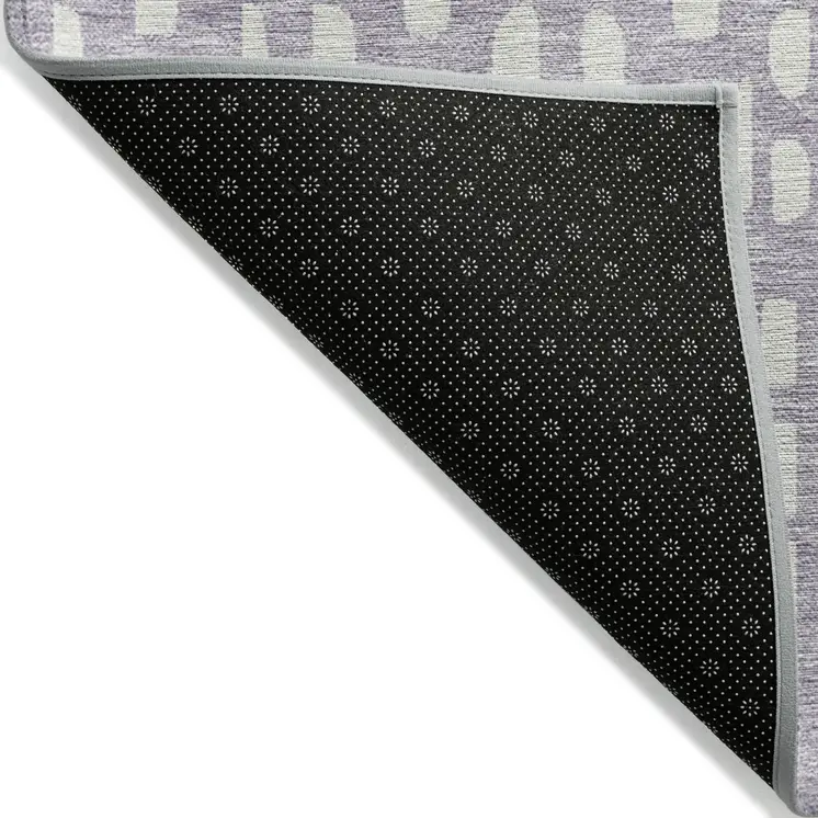 3' X 5' Lavender And Ivory Geometric Washable Indoor Outdoor Area Rug