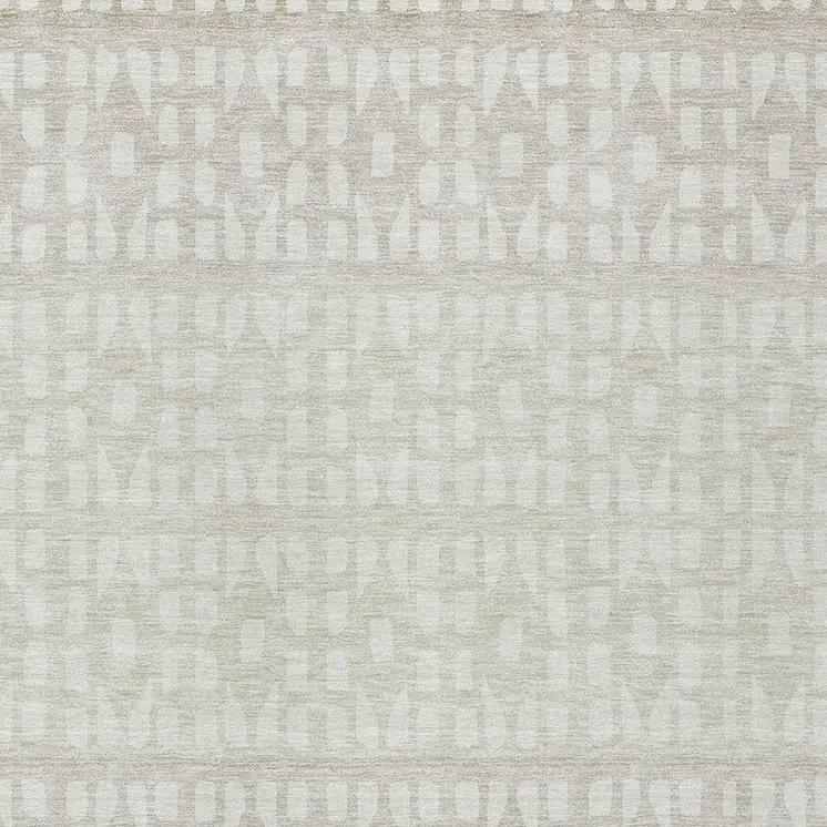 10' X 14' Ivory Beige And Tan Geometric Washable Indoor Outdoor Area Rug