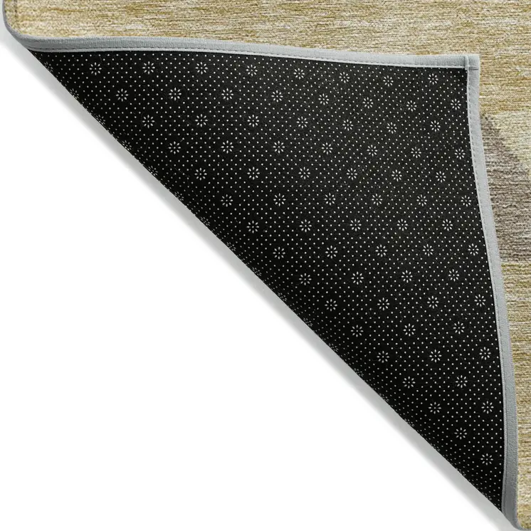 5' X 8' Gold Taupe And Beige Southwestern Washable Indoor Outdoor Area Rug