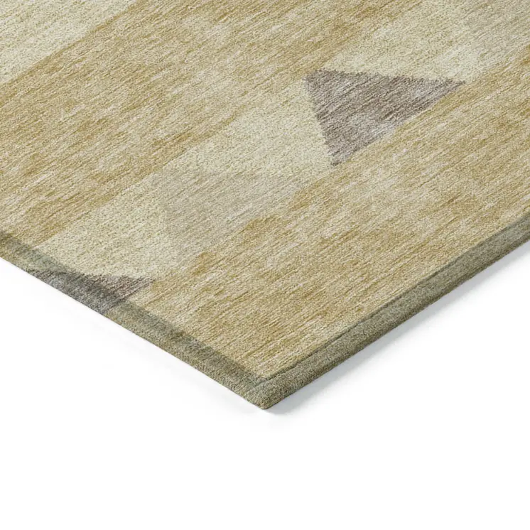 5' X 8' Gold Taupe And Beige Southwestern Washable Indoor Outdoor Area Rug