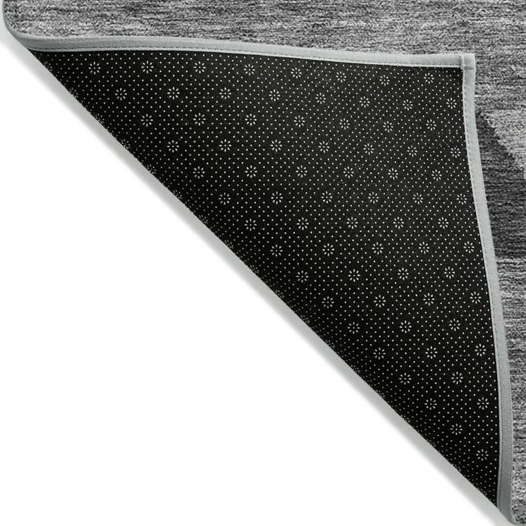 8' X 10' Gray Charcoal And Silver Southwestern Washable Indoor Outdoor Area Rug