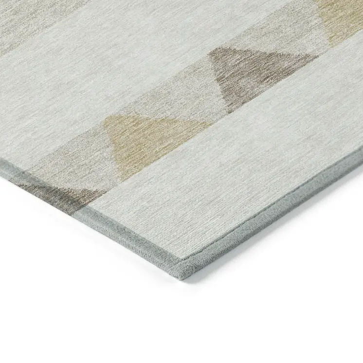 5' X 8' Ivory Beige And Taupe Southwestern Washable Indoor Outdoor Area Rug