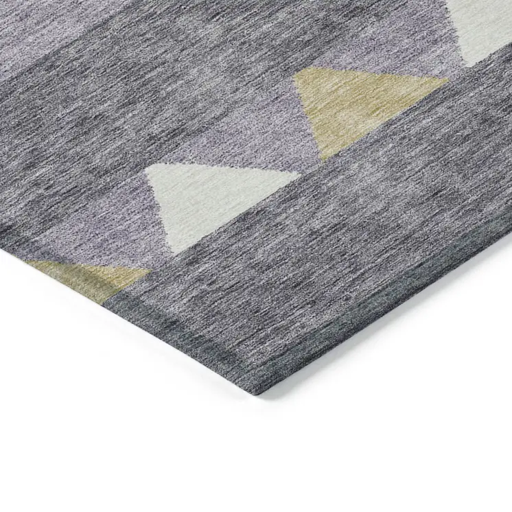 5' X 8' Lavender Ivory And Gold Southwestern Washable Indoor Outdoor Area Rug